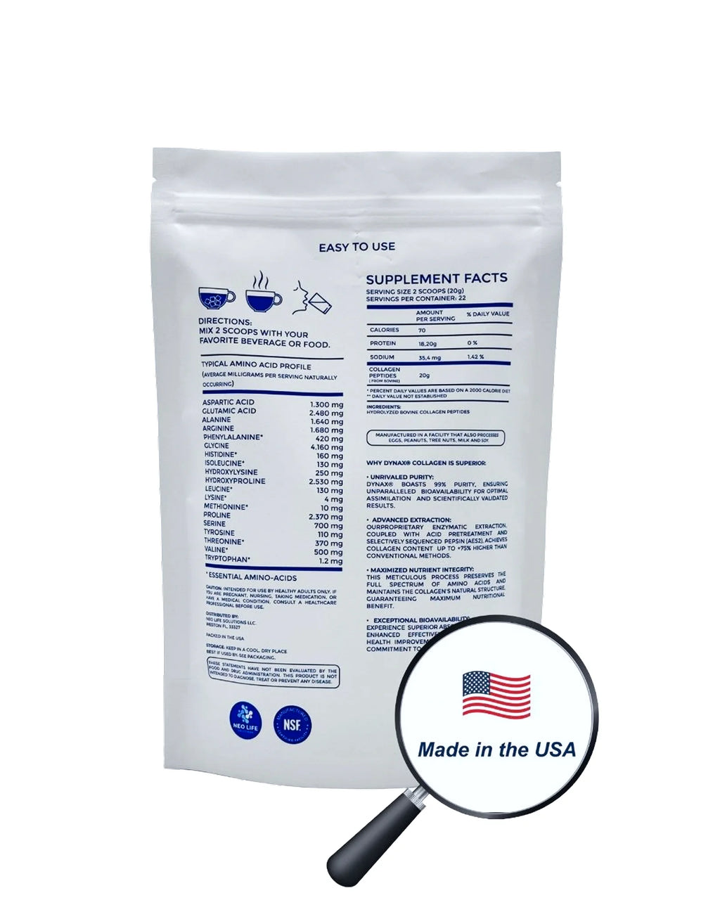 Colágeno Hidrolizado Péptidos 460g Sin Sabor Sin Gluten